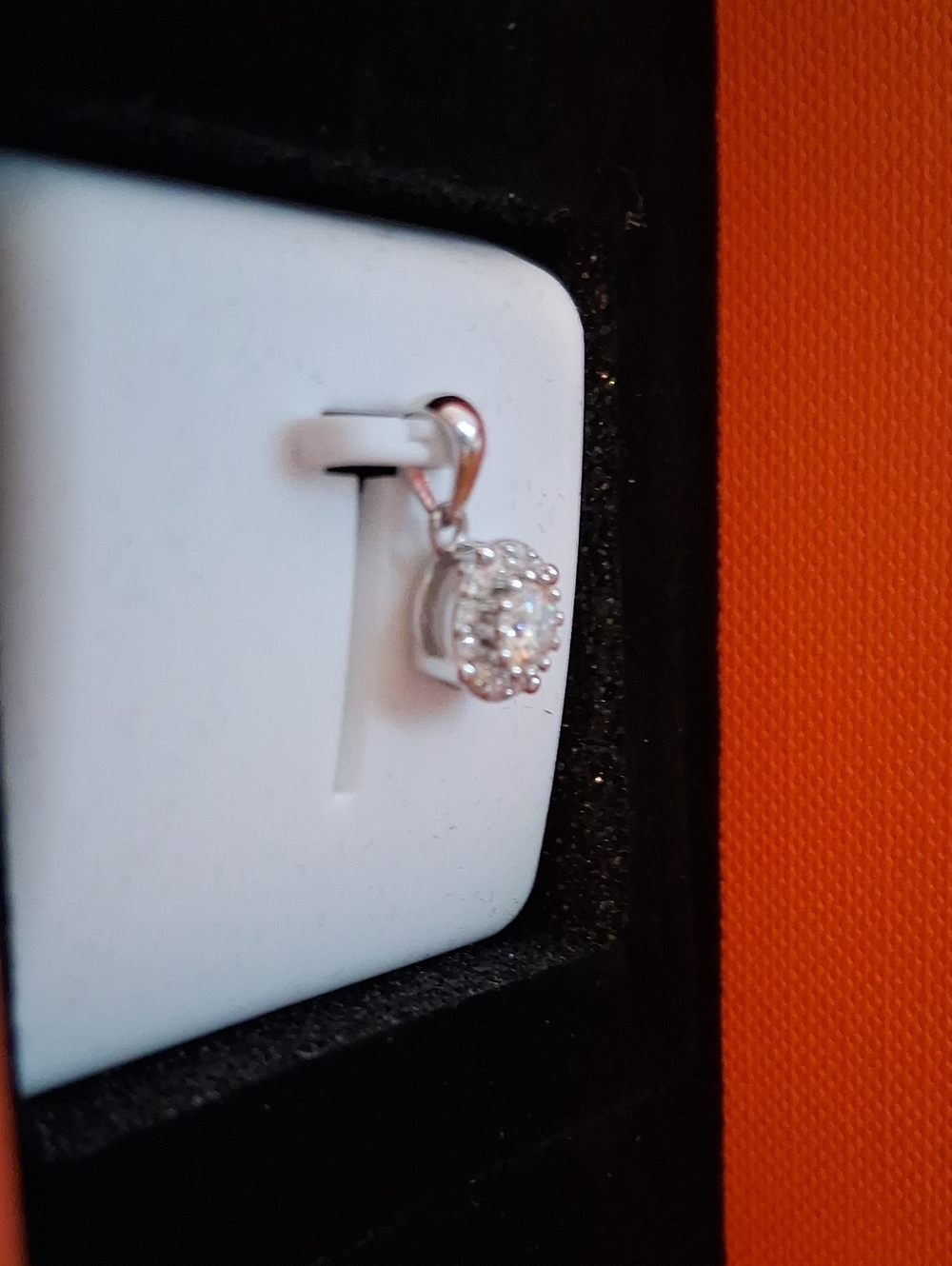 Women's Sterling Silver And Moissanite Halo Engagement Ring And Free Charm - Picture 6 of 7